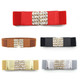 11mm Diamante Elasticated Stretchable Clip-ons Waist Belt Women Fashion Accessory